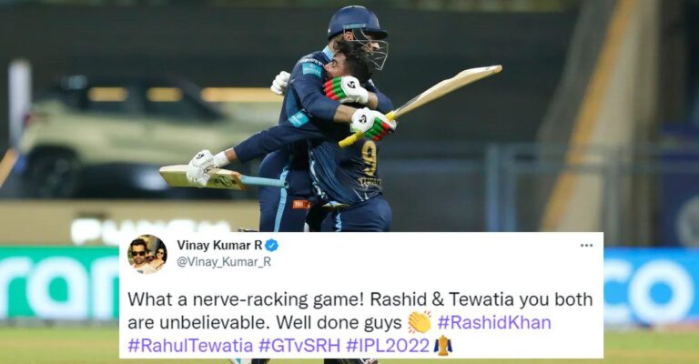 Twitter erupts as Rashid Khan, Rahul Tewatia lend a hand GT pull off a shocking win over SRH